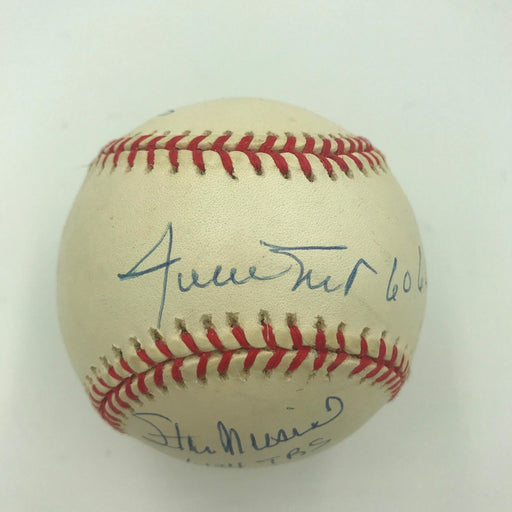 Rare Willie Mays Hank Aaron Stan Musial Total Bases Signed Baseball Steiner COA
