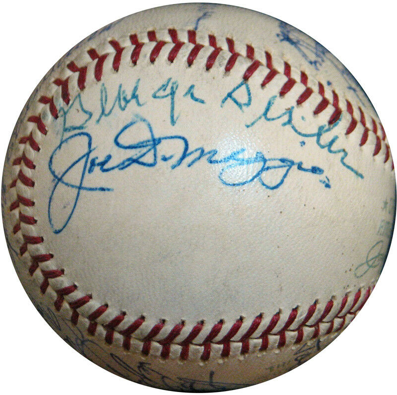 Beautiful George Sisler Joe Dimaggio 1960s HOF Induction Signed Baseball PSA JSA