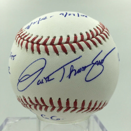J.T Snow Signed Heavily Inscribed Stat Baseball MLB AUTHENTICATED