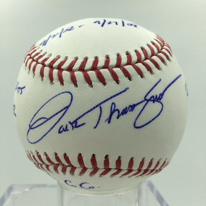 J.T Snow Signed Heavily Inscribed Stat Baseball MLB AUTHENTICATED