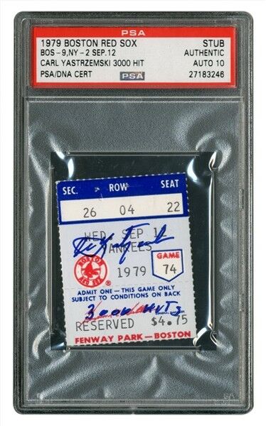 1979 Carl Yastrzemski 3,000th Hit Game Signed Inscribed Original Ticket PSA DNA
