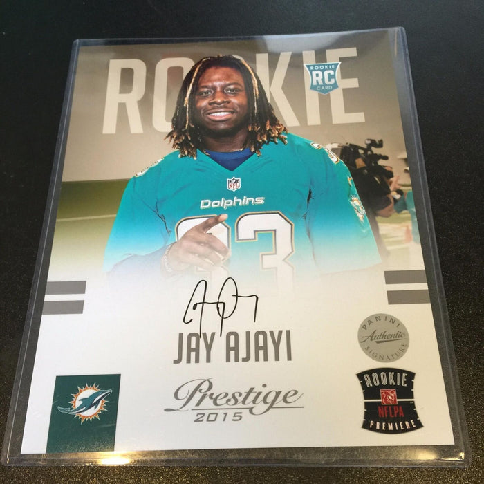 2015 Panini Prestige Jay Ajayi Signed Miami Dolphins 8x10 Rookie Photo