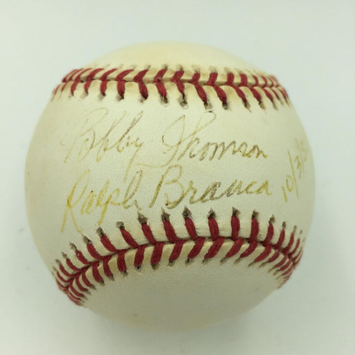 Bobby Thomson & Ralph Branca Shot Heard 'Round The World Signed Baseball PSA DNA