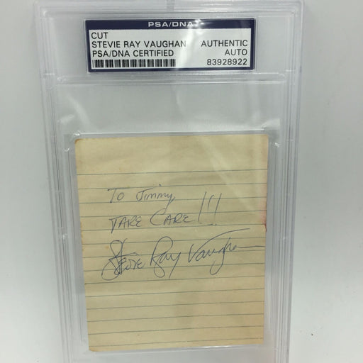 Rare Stevie Ray Vaughan " Take Care!" Signed Autographed Page PSA DNA COA