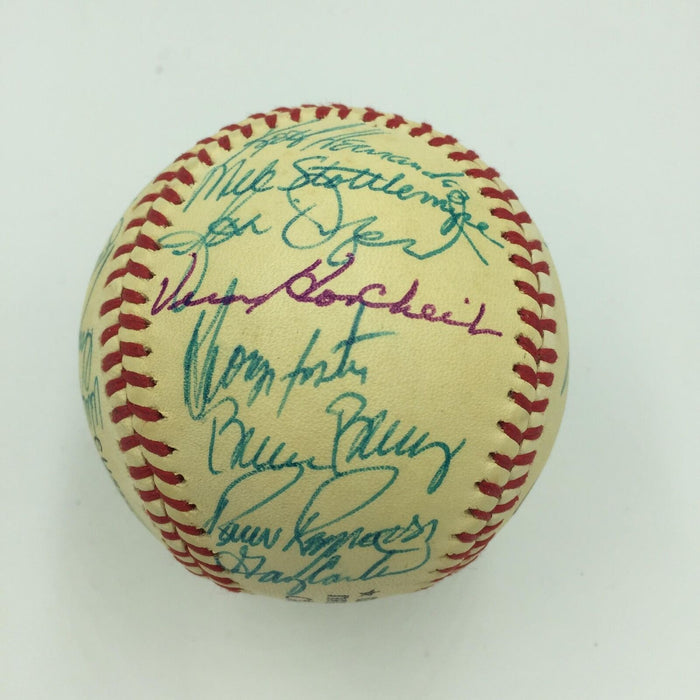 Nice 1985 New York Mets Team Signed National League Baseball With Gary Carter