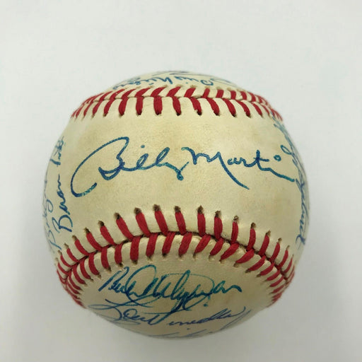 Nice 1985 New York Yankees Team Signed Baseball Don Mattingly With JSA COA