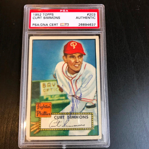 1952 Topps Curt Simmons Signed Autographed Baseball Card PSA DNA COA