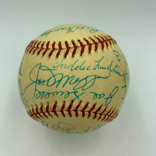 1971 Yankees Old Timers Day Signed Baseball Joe Dimaggio Freddie Lindstrom  JSA