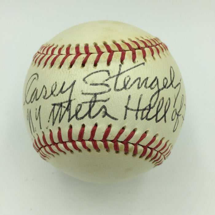 Beautiful Casey Stengel "Hall Of Fame" Single Signed Baseball With JSA COA