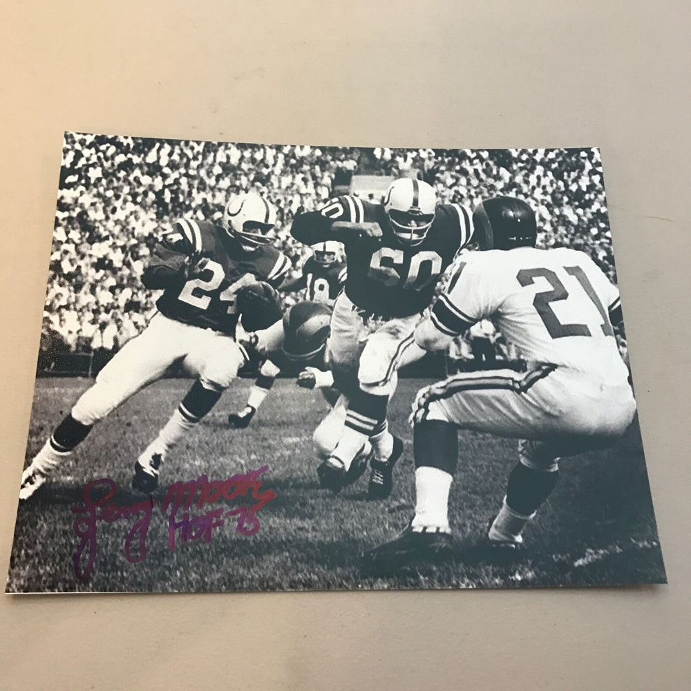 Lenny Moore HOF 75 Signed Autographed 8x10 Photo Baltimore Colts