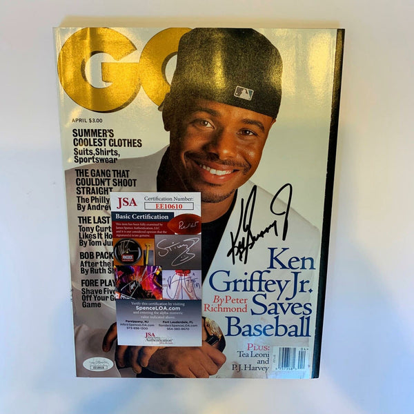 Beautiful Ken Griffey Jr. Signed Autographed April 1996 GQ Magazine JSA COA