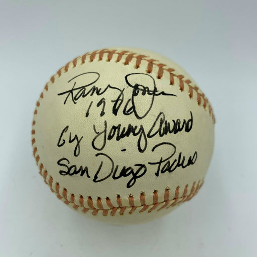 Beautiful Randy Jones 1976 Cy Young San Diego Padres Signed Game Baseball JSA
