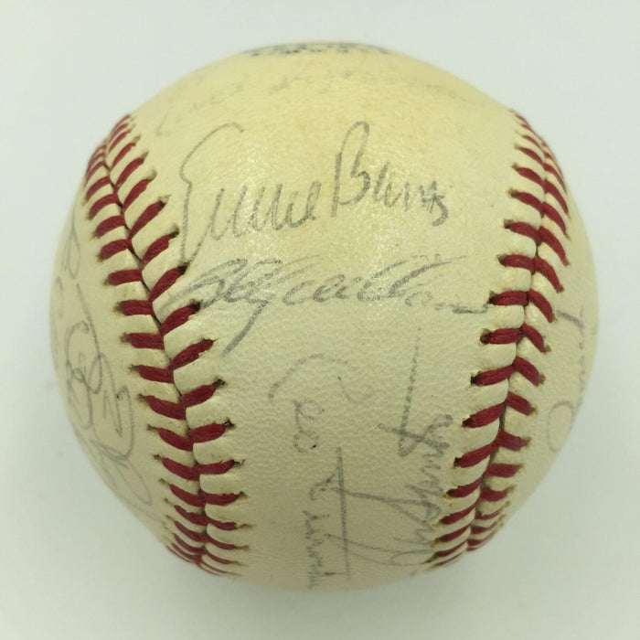 1971 Chicago Cubs Team Signed Baseball NL Ernie Banks & Ron Santo  With JSA COA