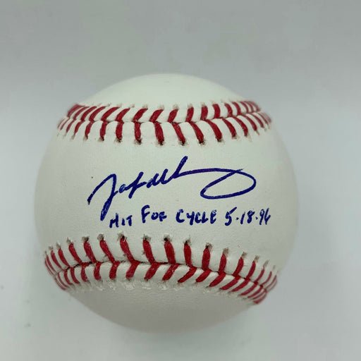 John Mabry "Hit For The Cycle 5-18-1996" Signed Major League Baseball JSA COA