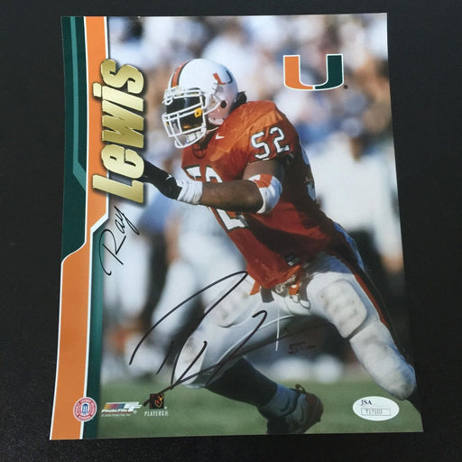 Ray Lewis MIAMI HURRICANES Signed Autographed 8x10 Photo JSA COA