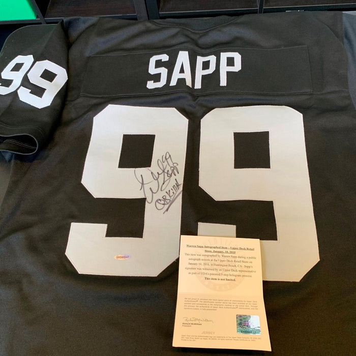 Warren Sapp Signed Oakland Raiders Jersey With UDA Upper Deck Authenticated COA