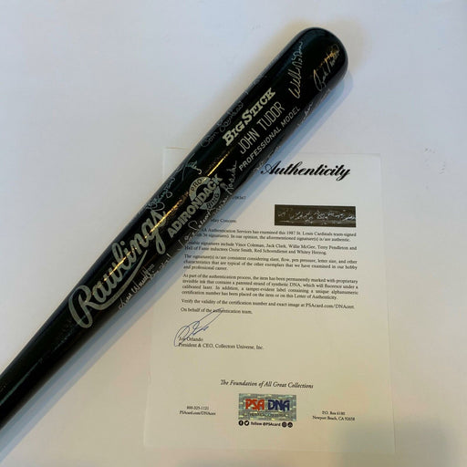 Rare 1987 St. Louis Cardinals NL Champs Team Signed Game Issued Bat PSA DNA COA