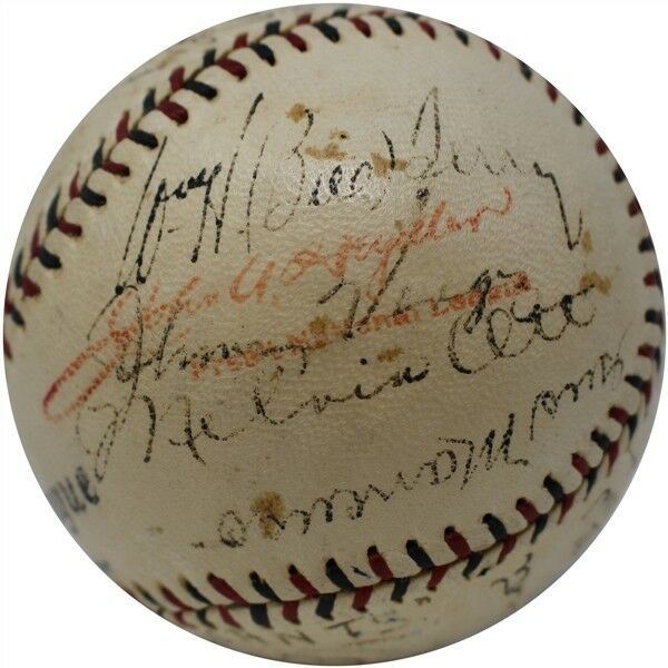 The Finest 1933 NY Giants World Series Champs Team Signed Baseball Mel Ott JSA