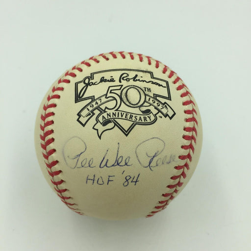 RARE Pee Wee Reese HOF 1984 Signed Jackie Robinson Day NL Baseball With JSA COA