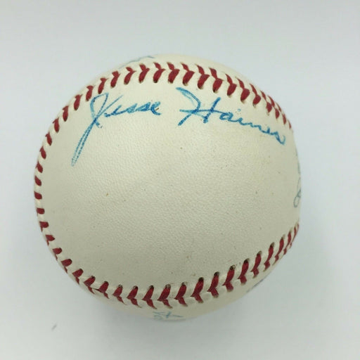 Jesse Haines Earle Combs Ford Frick 1970 Hall Of Fame Induction Signed Baseball