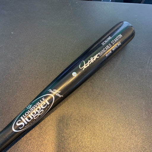 Beautiful Giancarlo Stanton Signed Game Model Bat MLB Authenticated Hologram