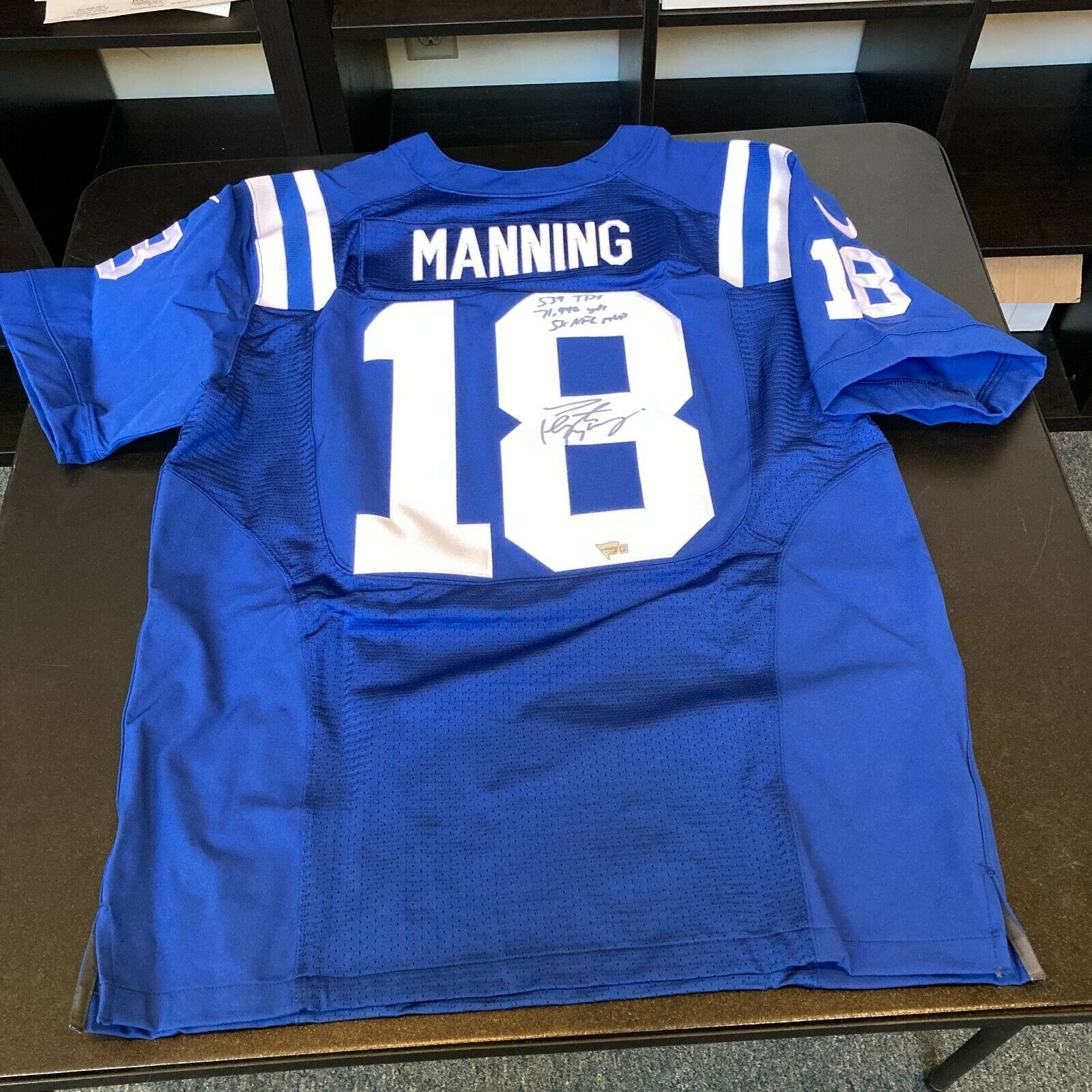 Peyton Manning '39 TDs, 71,940 yds, 5x NFL MVP' Signed Colts Jersey Fa —  Showpieces Sports