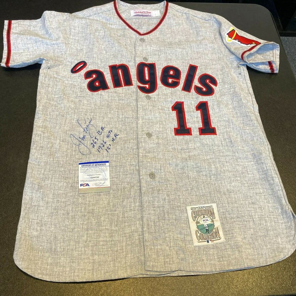Jim Fregosi Signed Heavily Inscribed STATS California Angels Jersey PSA DNA  COA