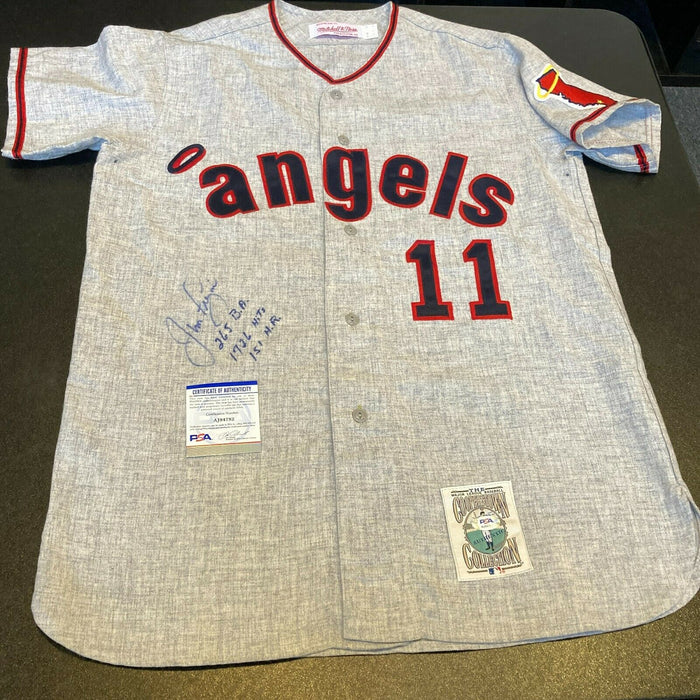 Jim Fregosi Signed Heavily Inscribed STATS California Angels Jersey PSA DNA COA