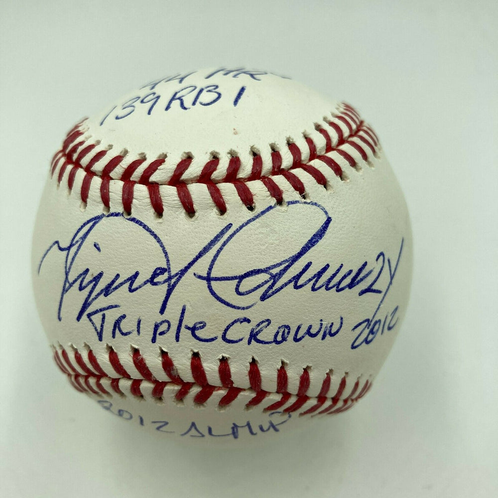 Miguel Cabrera 2012 Triple Crown Signed Heavily Inscribed Baseball PSA DNA MINT