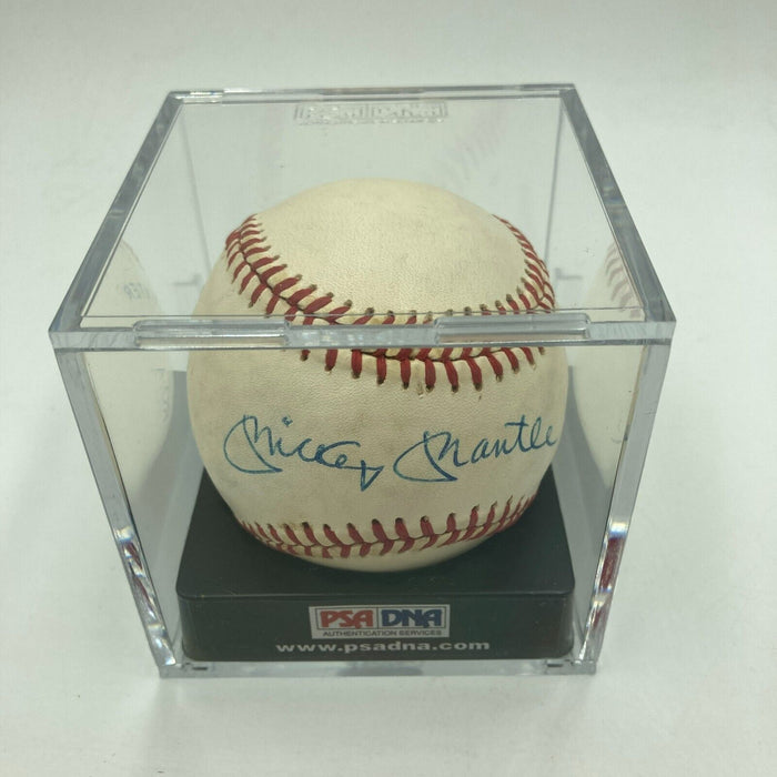 Mickey Mantle Signed American League Baseball PSA DNA Graded 8 Near Mint