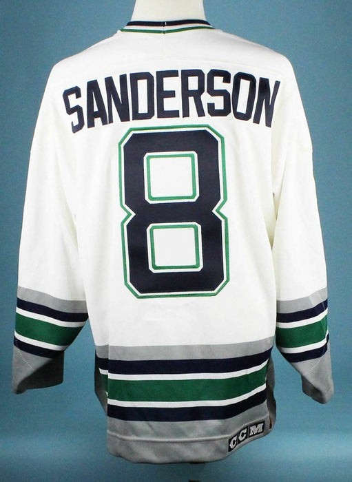 1993-96 Geoff Sanderson CCM Hartford Whalers Authentic Home Jersey MEARS COA