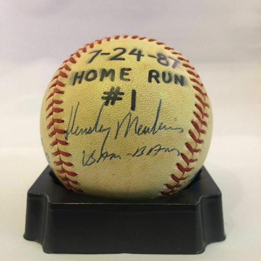 Hensley Meulens Signed Game Used First Home Run Baseball Jsa Coa