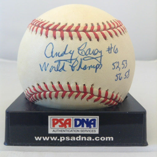 Rare Andy Carey Signed Autographed Baseball With Incredible Inscription PSA DNA