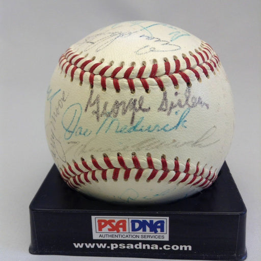 HOF MULTI SIGNED BASEBALL GEORGE SISLER SAM RICE HEINIE MANUSH 24 SIGS PSA DNA