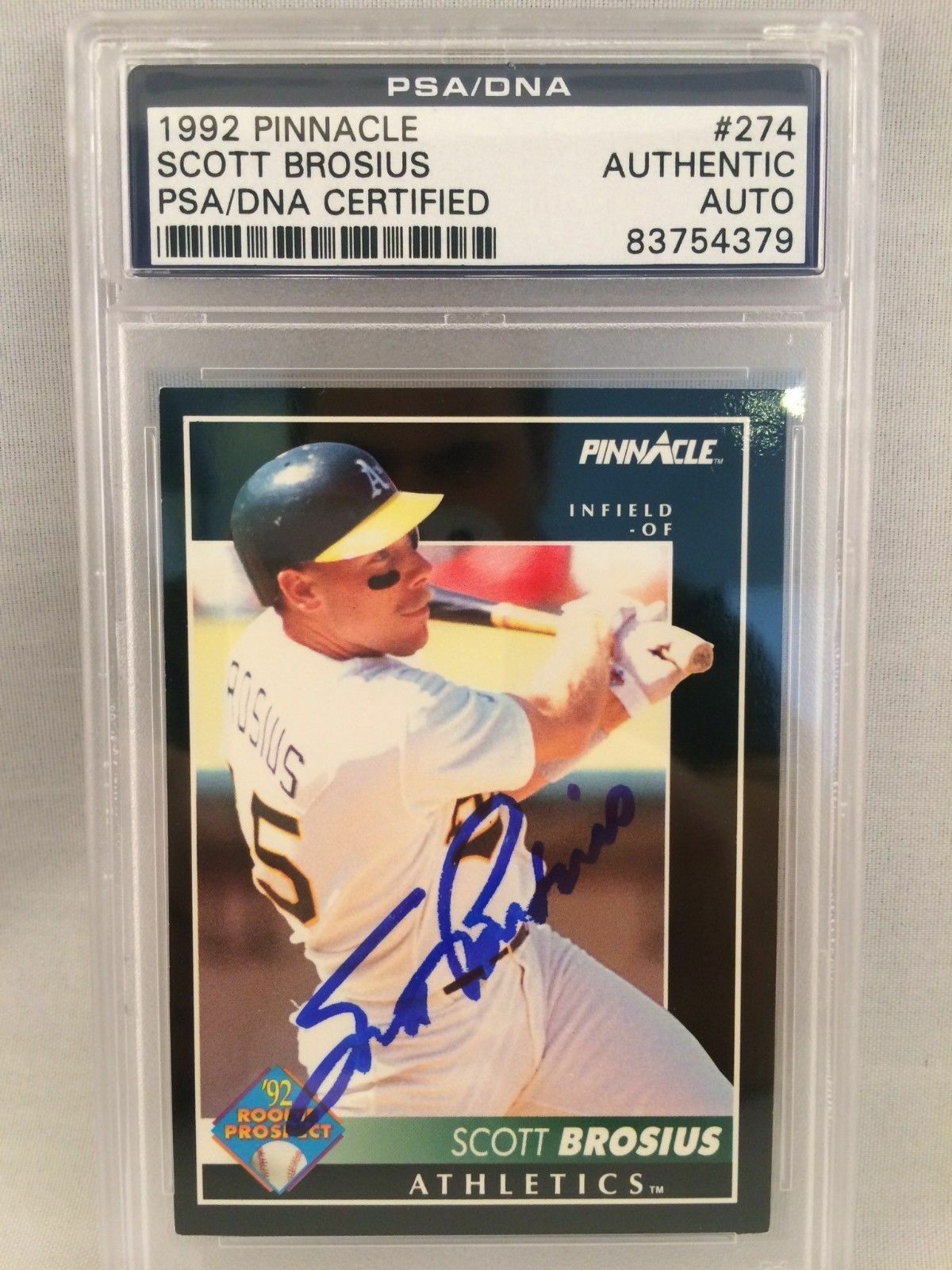 1992 Pinnacle Scott Brosius Signed Autographed baseball Card Psa Dna ...