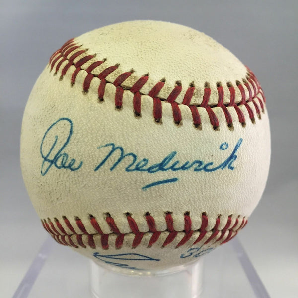 Beautiful Stan Musial Joe Medwick Casey Stengel Signed 1950's Baseball JSA COA