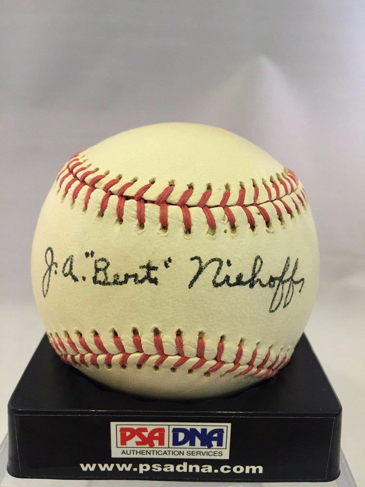 Rare Bert Niehoff (Dec. 1974) Single Signed Baseball St. Louis Cardinals PSA DNA
